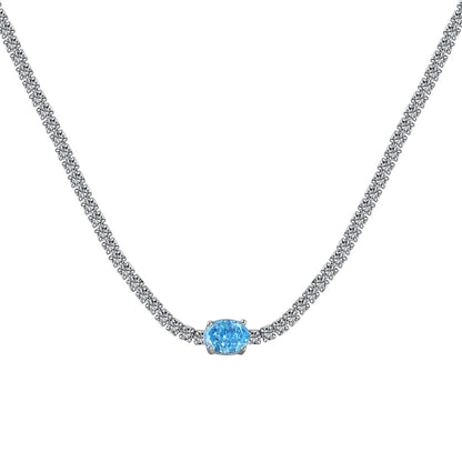 [Shinejoy Jewelry]1.0 Carat Shining Oval Cut Necklace