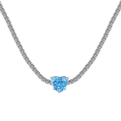 [Shinejoy Jewelry]2.0 Carat Sparkling Tennis Heart Cut Necklace