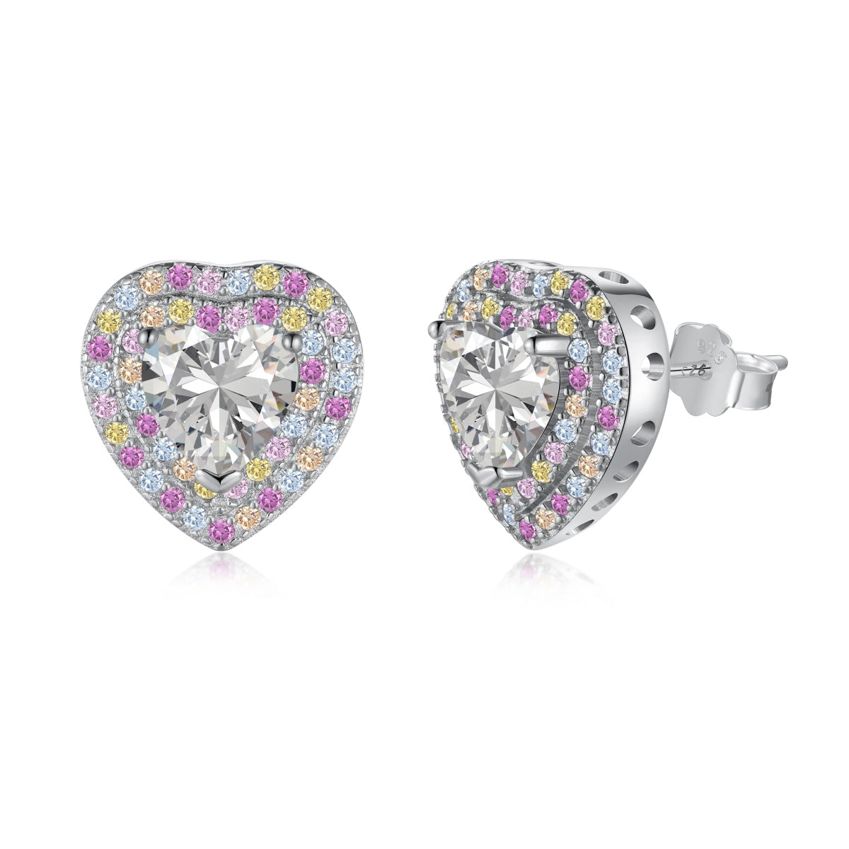 [Shinejoy Jewelry]Dazzling Heart Shape Lover Earrings