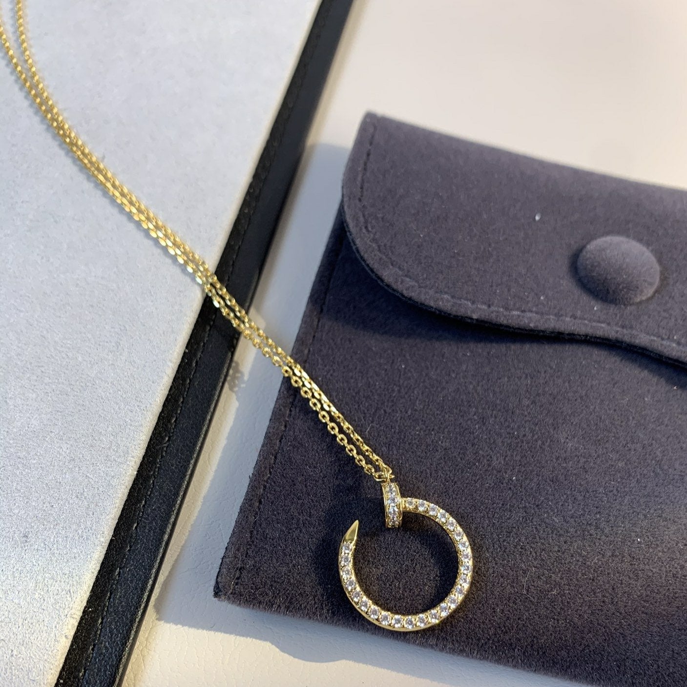[Shinejoy]JUSTE NECKLACE GOLD DIAMONDS
