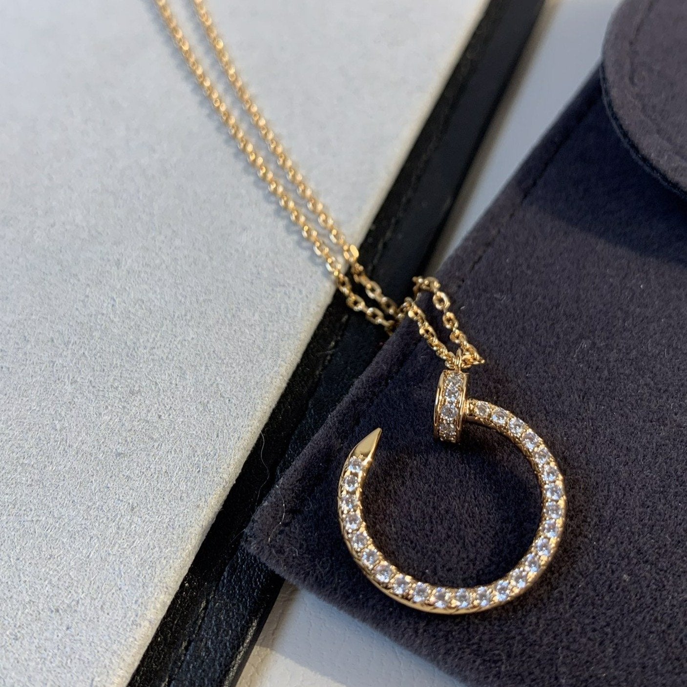 [Shinejoy]JUSTE NECKLACE PINK GOLD DIAMONDS