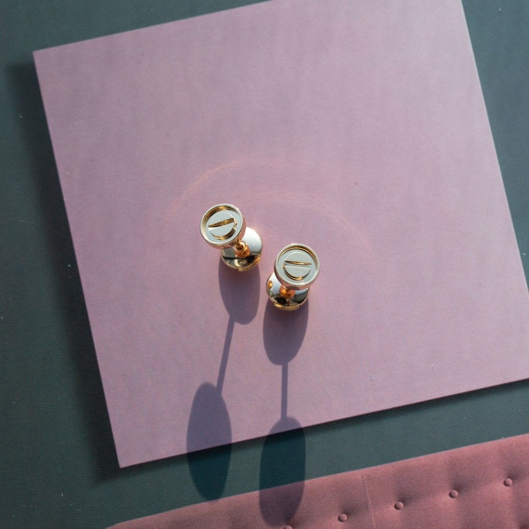 [Shinejoy]LOVE EARRINGS PINK GOLD 10MM
