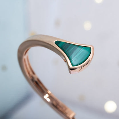[⭐Shinejoy]DREAM BRACELET OPEN MALACHITE PINK GOLD