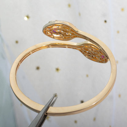 [⭐Shinejoy]SERPENTI BRACELET PINK GOLD DIAMOND DOUBLE SNAKE