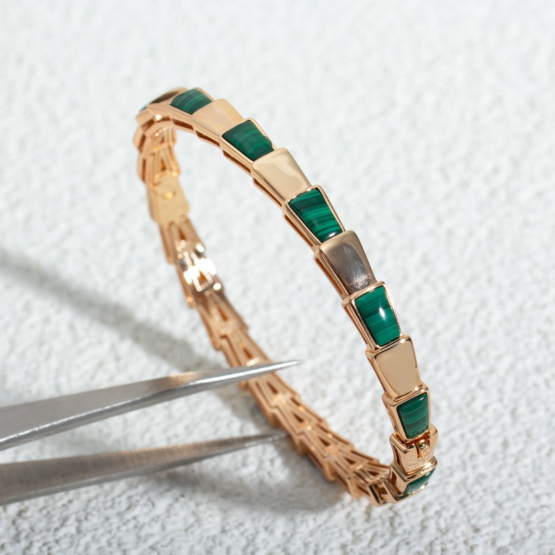 [⭐Shinejoy]SERPENTI BRACELET PINK GOLD MALACHITE