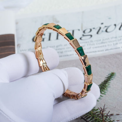 [⭐Shinejoy]SERPENTI BRACELET PINK GOLD MALACHITE