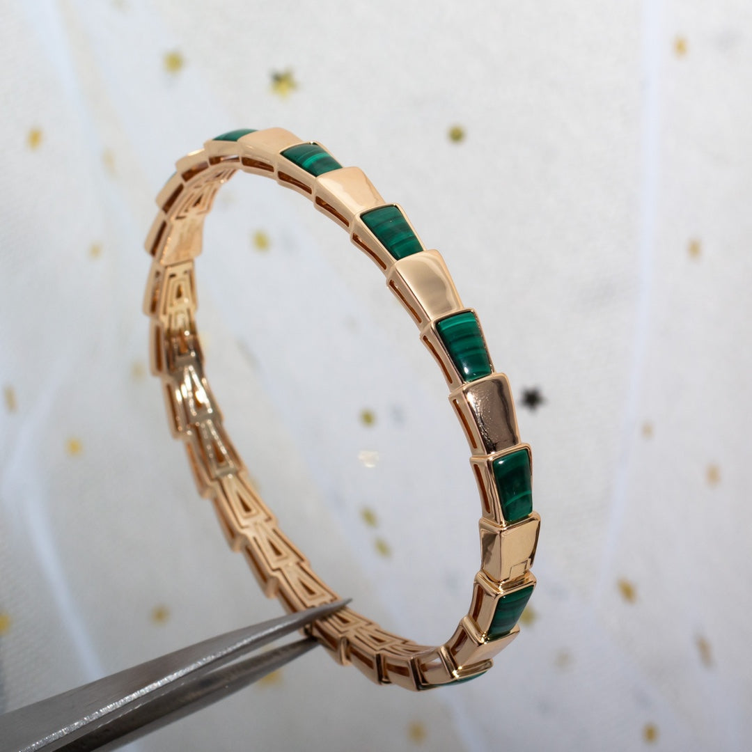 [⭐Shinejoy]SERPENTI BRACELET PINK GOLD MALACHITE