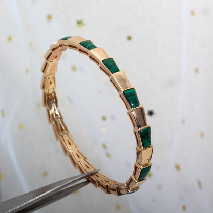 [⭐Shinejoy]SERPENTI BRACELET PINK GOLD MALACHITE