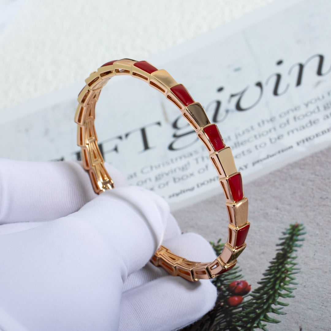 [⭐Shinejoy]SERPENTI BRACELET PINK GOLD RUBELLITE
