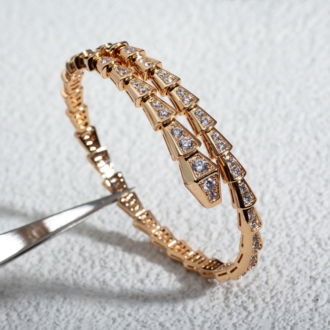 [⭐Shinejoy]SERPENTI BRACELET 6.8MM PINK GOLD DIAMOND