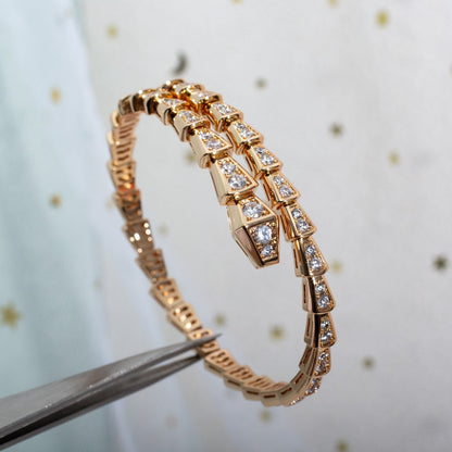 [⭐Shinejoy]SERPENTI BRACELET 6.8MM PINK GOLD DIAMOND