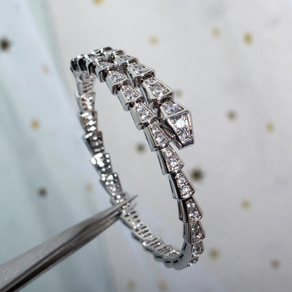 [⭐Shinejoy]SERPENTI BRACELET 6MM SILVER DIAMOND