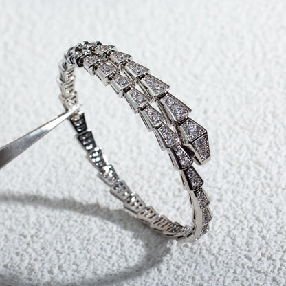 [⭐Shinejoy]SERPENTI BRACELET 6MM SILVER DIAMOND