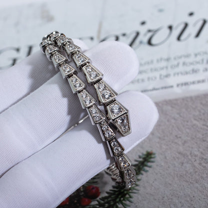[⭐Shinejoy]SERPENTI BRACELET 6MM SILVER DIAMOND