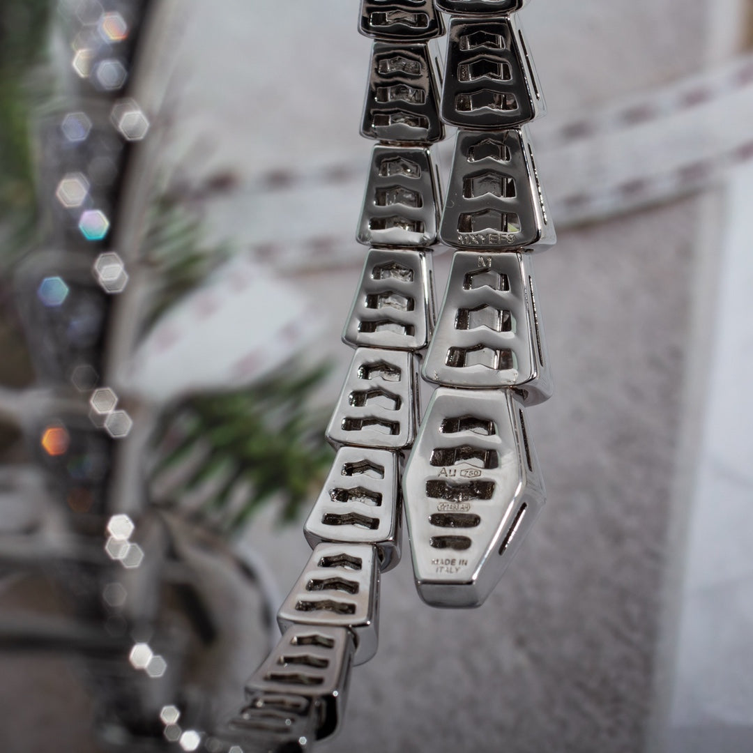 [⭐Shinejoy]SERPENTI BRACELET 6MM SILVER DIAMOND