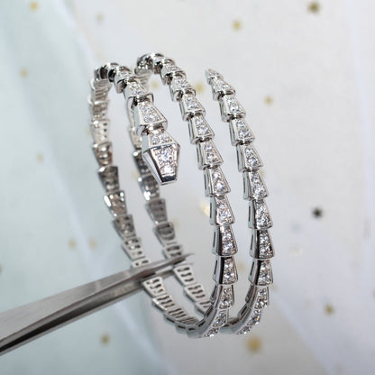 [⭐Shinejoy]SERPENTI BRACELET SILVER DIAMOND DOUBLE ROW