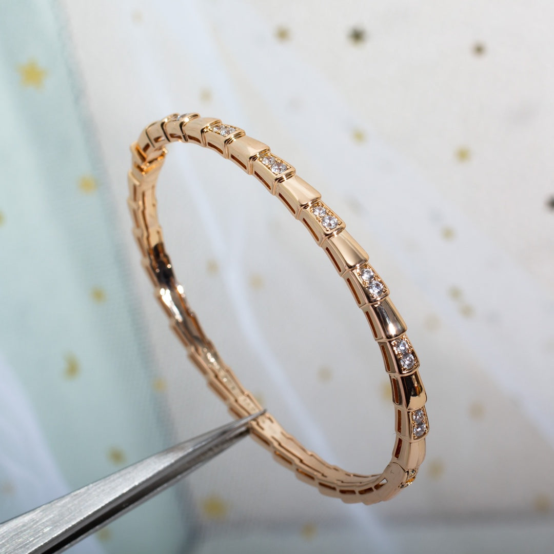 [⭐Shinejoy]SERPENTI SMALL BRACELET PINK GOLD DIAMOND