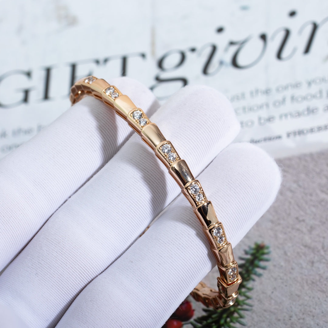[⭐Shinejoy]SERPENTI SMALL BRACELET PINK GOLD DIAMOND