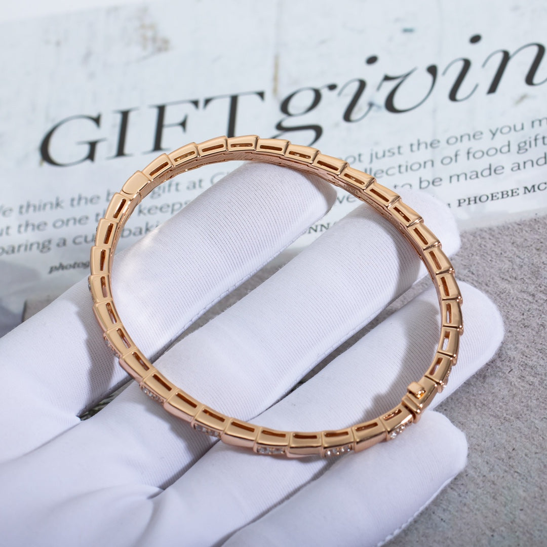 [⭐Shinejoy]SERPENTI BRACELET PINK GOLD DIAMOND
