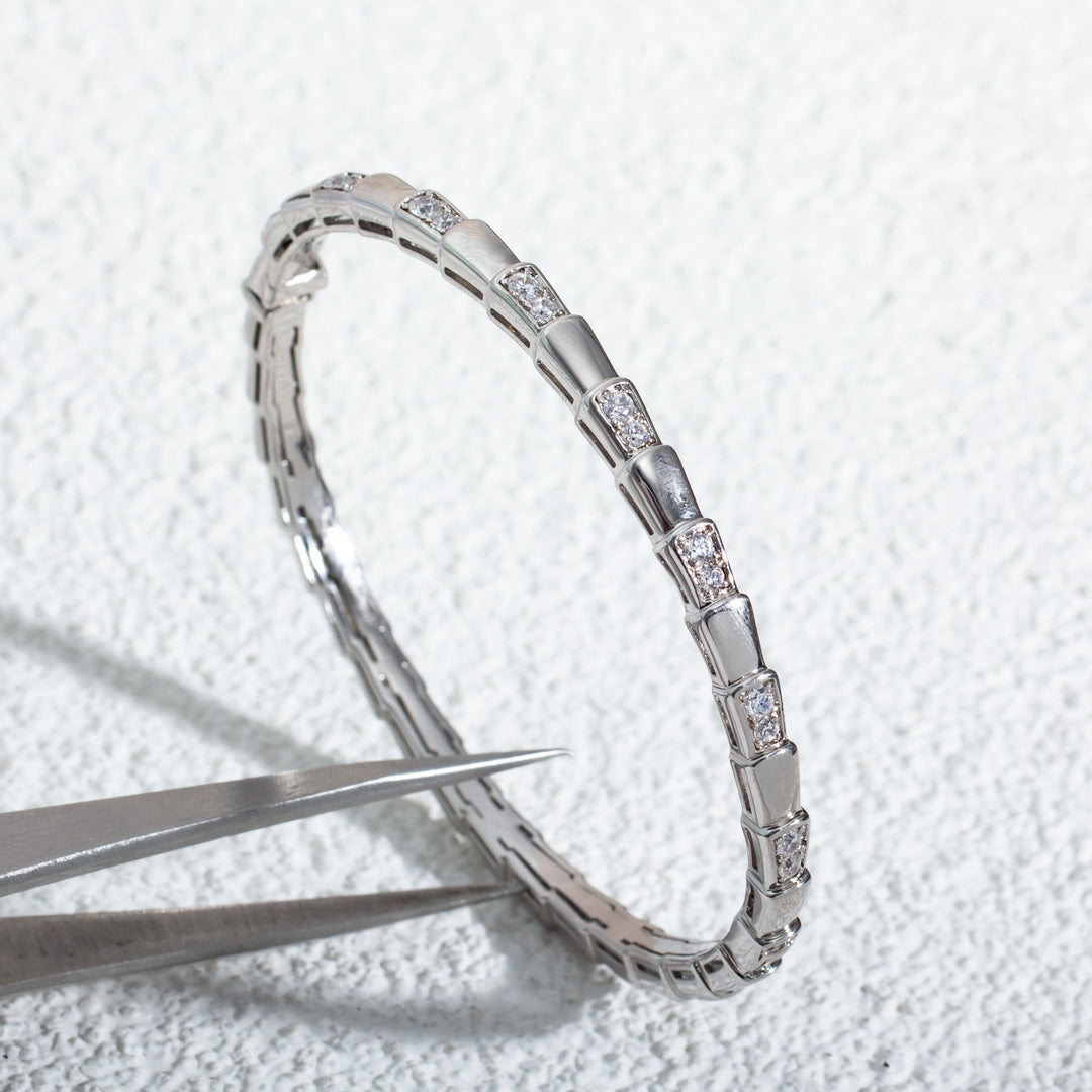 [⭐Shinejoy]SERPENTI BRACELET SILVER DIAMOND