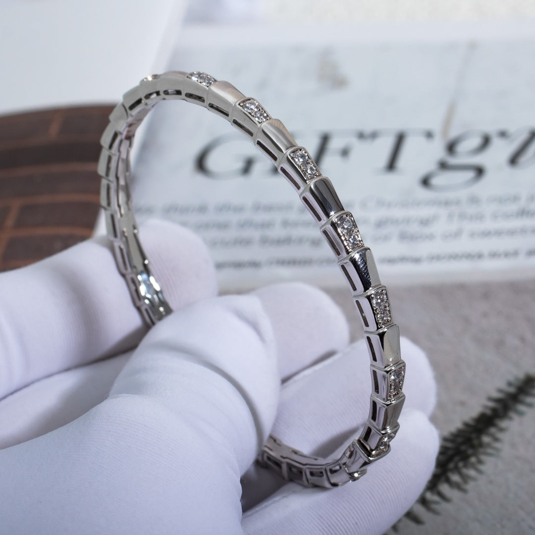 [⭐Shinejoy]SERPENTI BRACELET SILVER DIAMOND