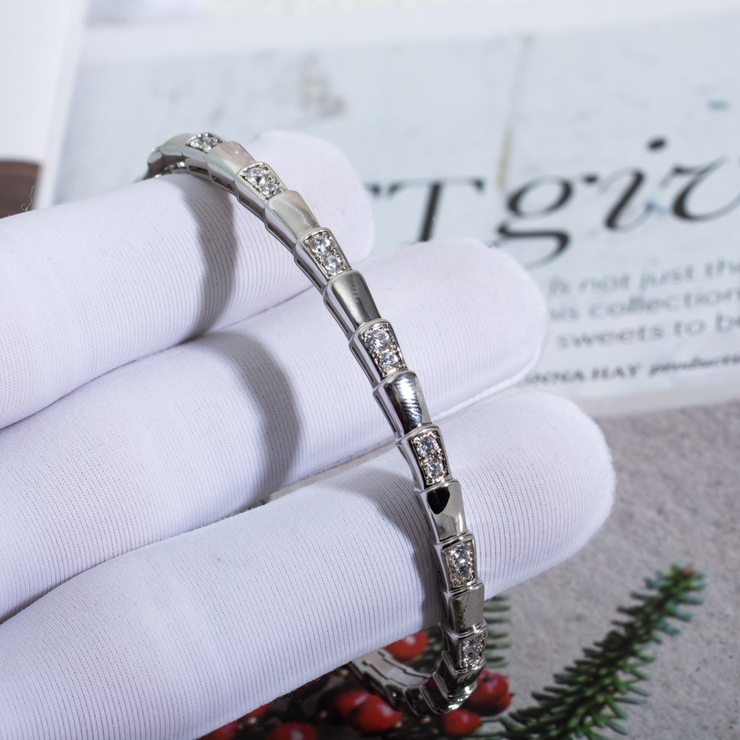 [⭐Shinejoy]SERPENTI BRACELET SILVER DIAMOND