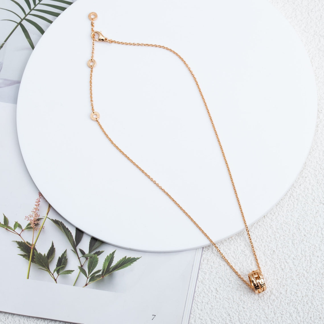 [⭐Shinejoy]PARENTESI NECKLACE PINK GOLD