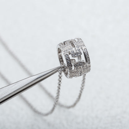 [⭐Shinejoy]PARENTESI NECKLACE SILVER DIAMOND