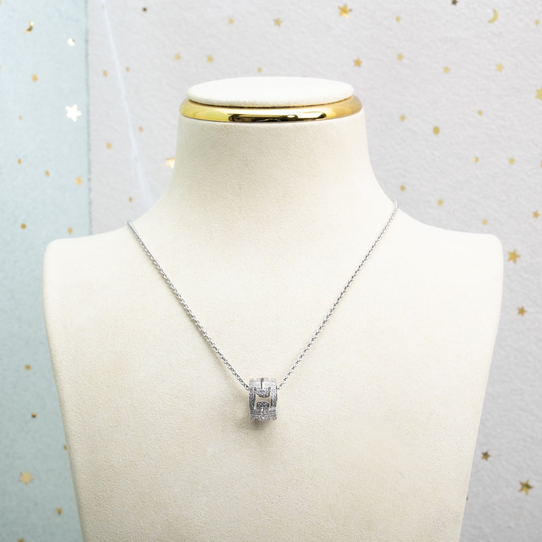 [⭐Shinejoy]PARENTESI NECKLACE SILVER DIAMOND