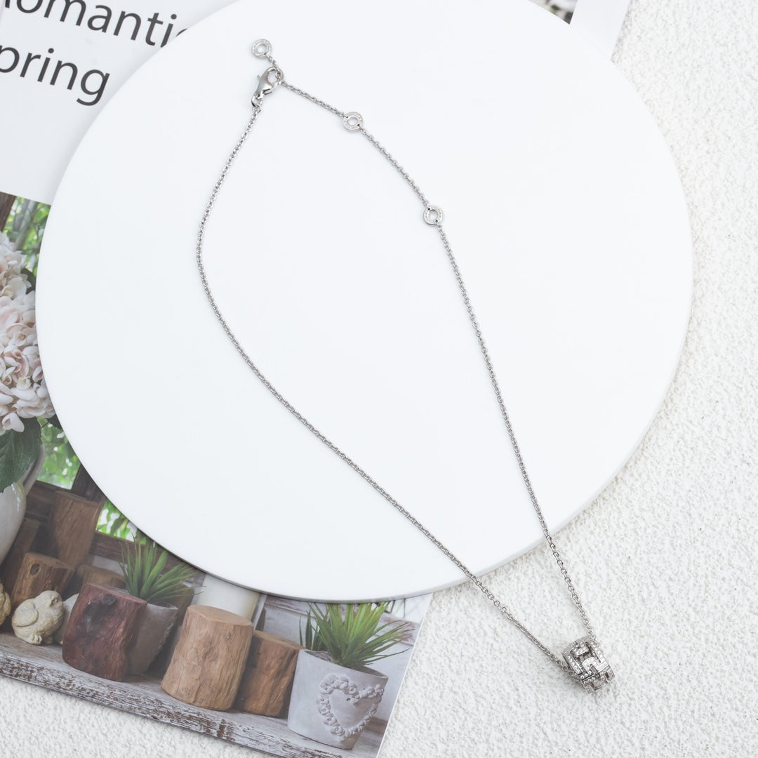 [⭐Shinejoy]PARENTESI NECKLACE SILVER DIAMOND
