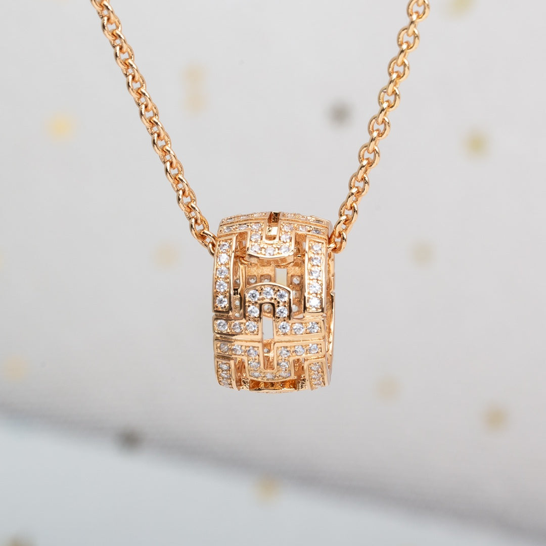 [⭐Shinejoy]PARENTESI NECKLACE PINK GOLD DIAMOND
