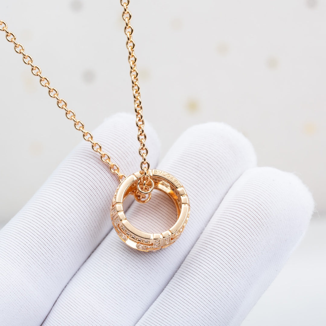 [⭐Shinejoy]PARENTESI NECKLACE PINK GOLD DIAMOND