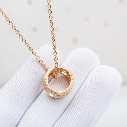 [⭐Shinejoy]PARENTESI NECKLACE PINK GOLD DIAMOND