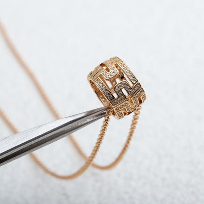 [⭐Shinejoy]PARENTESI NECKLACE PINK GOLD DIAMOND