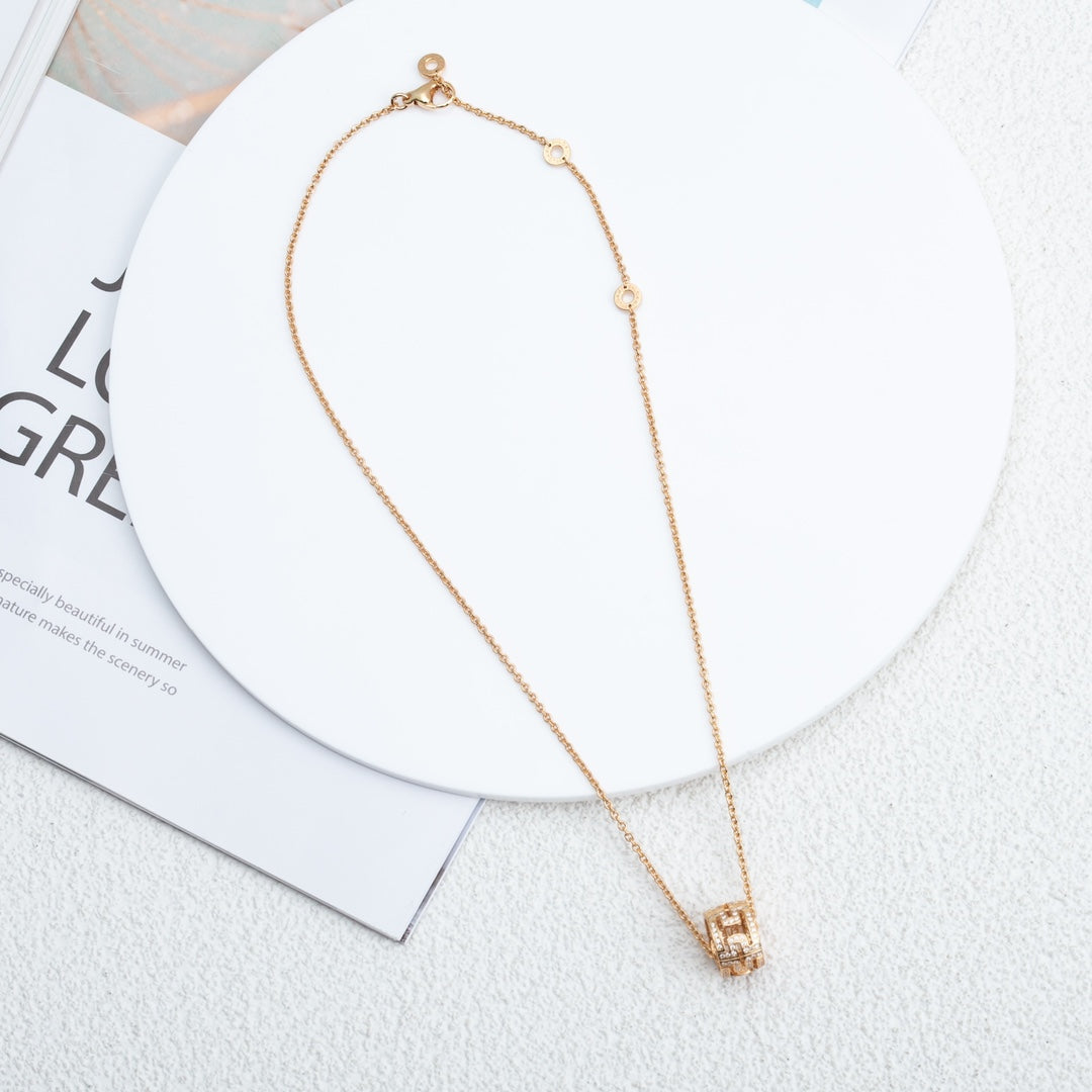 [⭐Shinejoy]PARENTESI NECKLACE PINK GOLD DIAMOND
