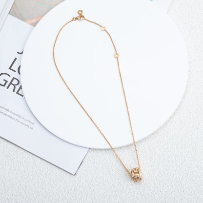 [⭐Shinejoy]PARENTESI NECKLACE PINK GOLD DIAMOND