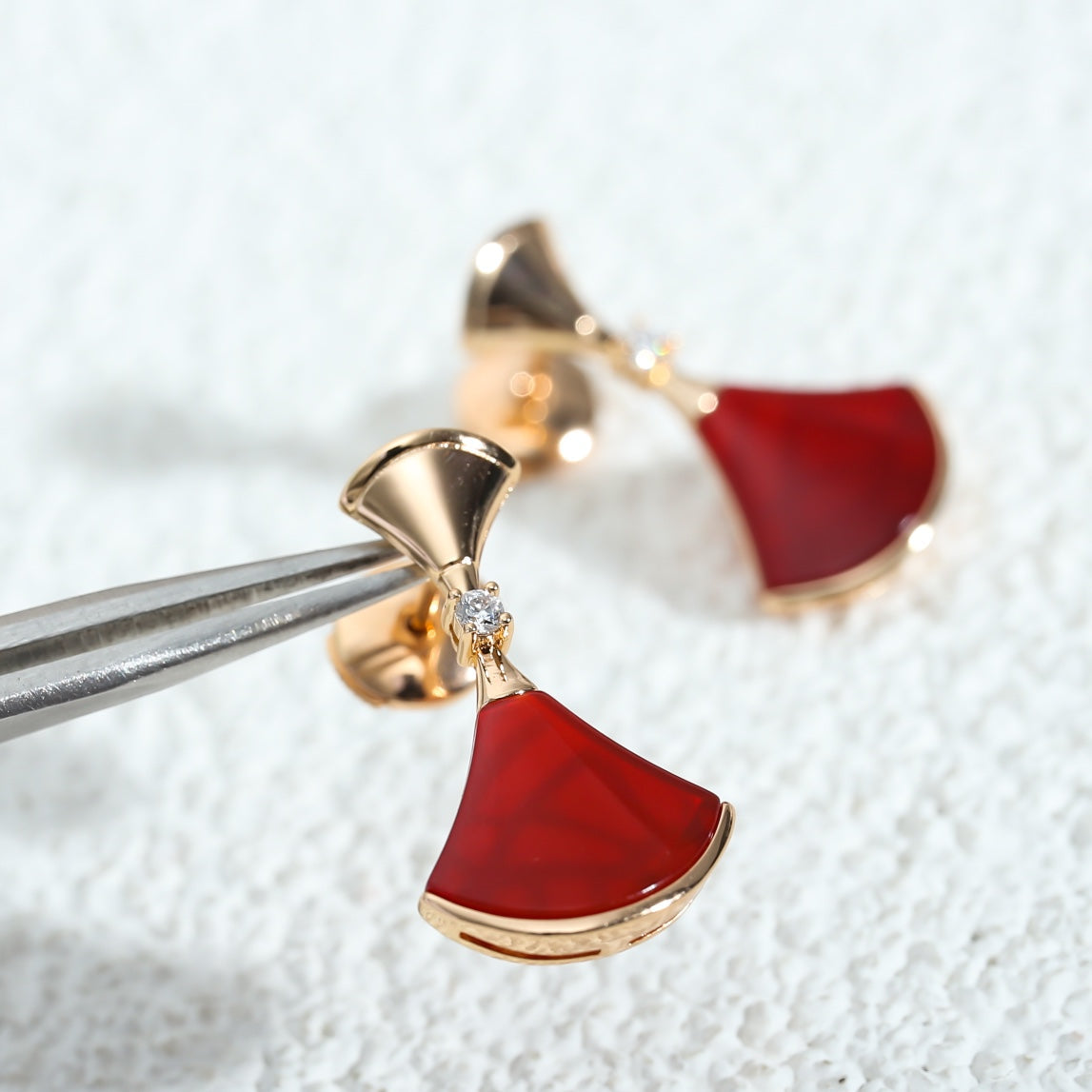 [⭐Shinejoy]DREAM Carnelian PINK GOLD EARRINGS
