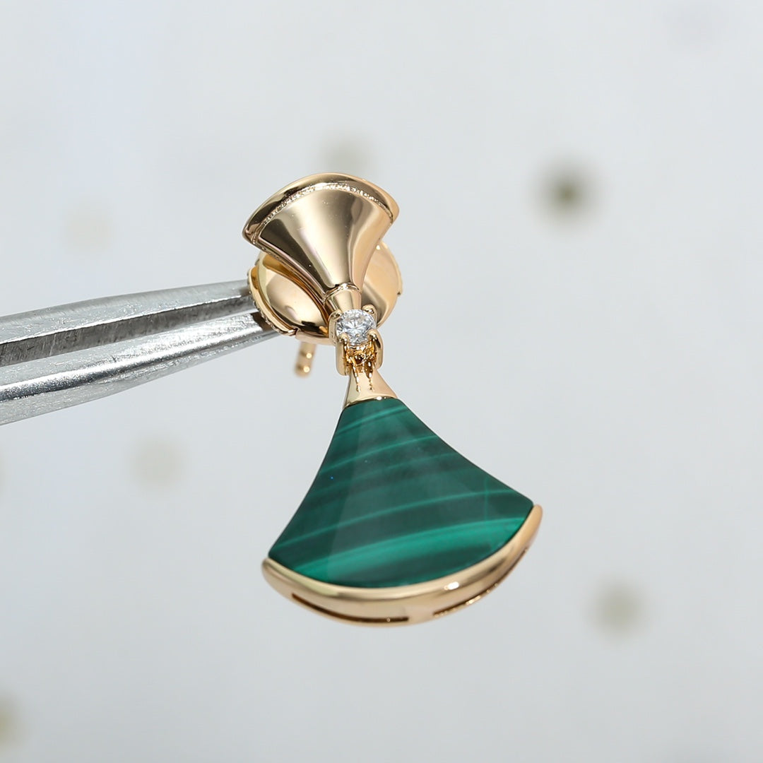 [⭐Shinejoy]DREAM MALACHITE PINK GOLD EARRINGS