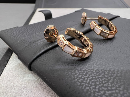 [⭐Shinejoy]SERPENTI MOP PINK GOLD EARRINGS