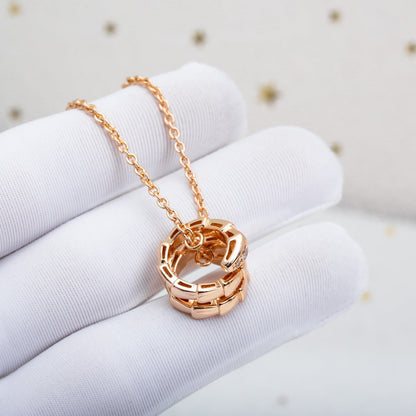 [⭐Shinejoy]SERPENTI PINK GOLD NECKLACE DIAMOND