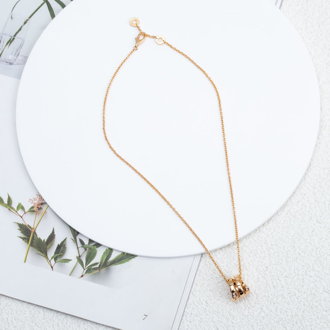[⭐Shinejoy]SERPENTI PINK GOLD NECKLACE DIAMOND