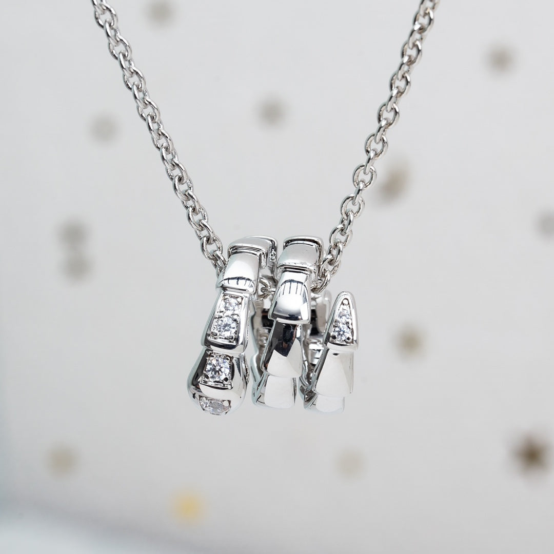 [⭐Shinejoy]SERPENTI SILVER NECKLACE DIAMOND