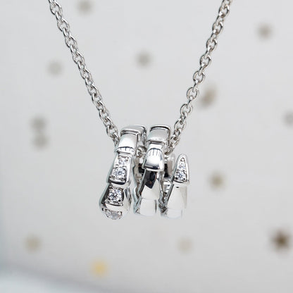 [⭐Shinejoy]SERPENTI SILVER NECKLACE DIAMOND