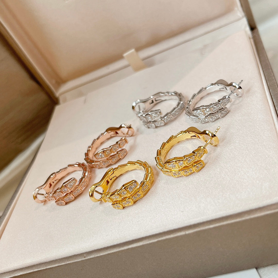 [⭐Shinejoy]SERPENTI EARRINGS DIAMOND