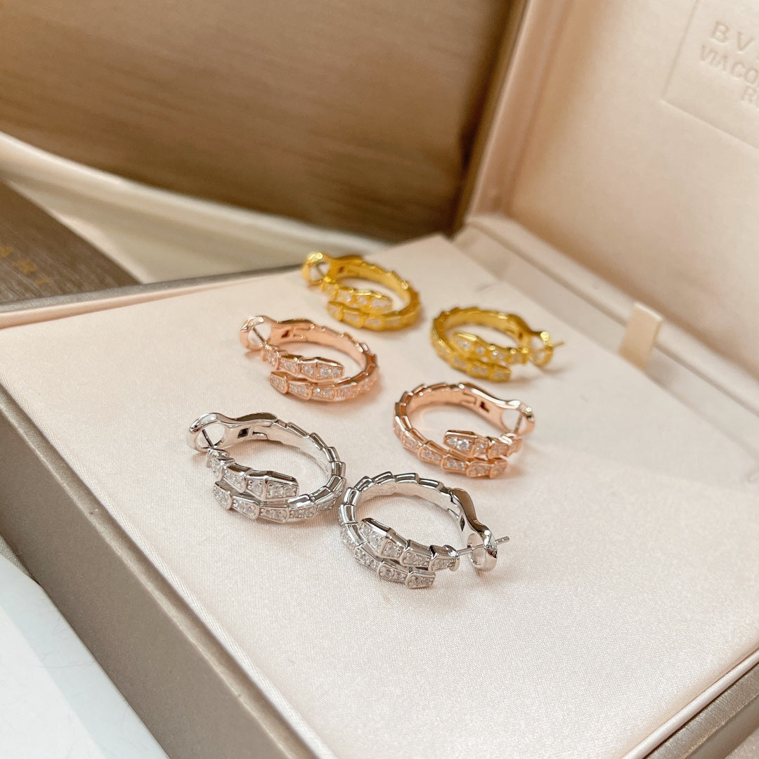 [⭐Shinejoy]SERPENTI EARRINGS DIAMOND