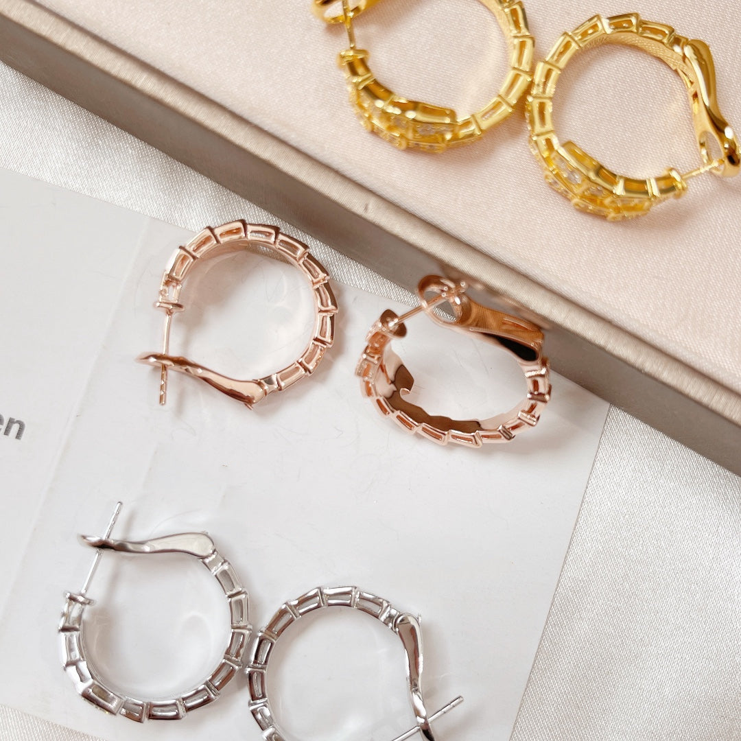 [⭐Shinejoy]SERPENTI EARRINGS DIAMOND