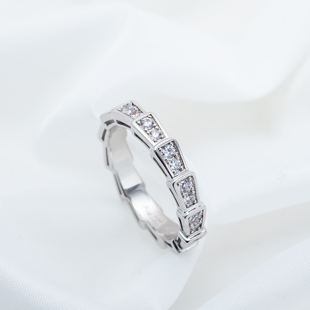 [⭐Shinejoy]SERPENTI RING SILVER DIAMOND PAVED 3MM