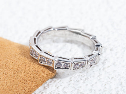 [⭐Shinejoy]SERPENTI RING SILVER DIAMOND PAVED 3MM