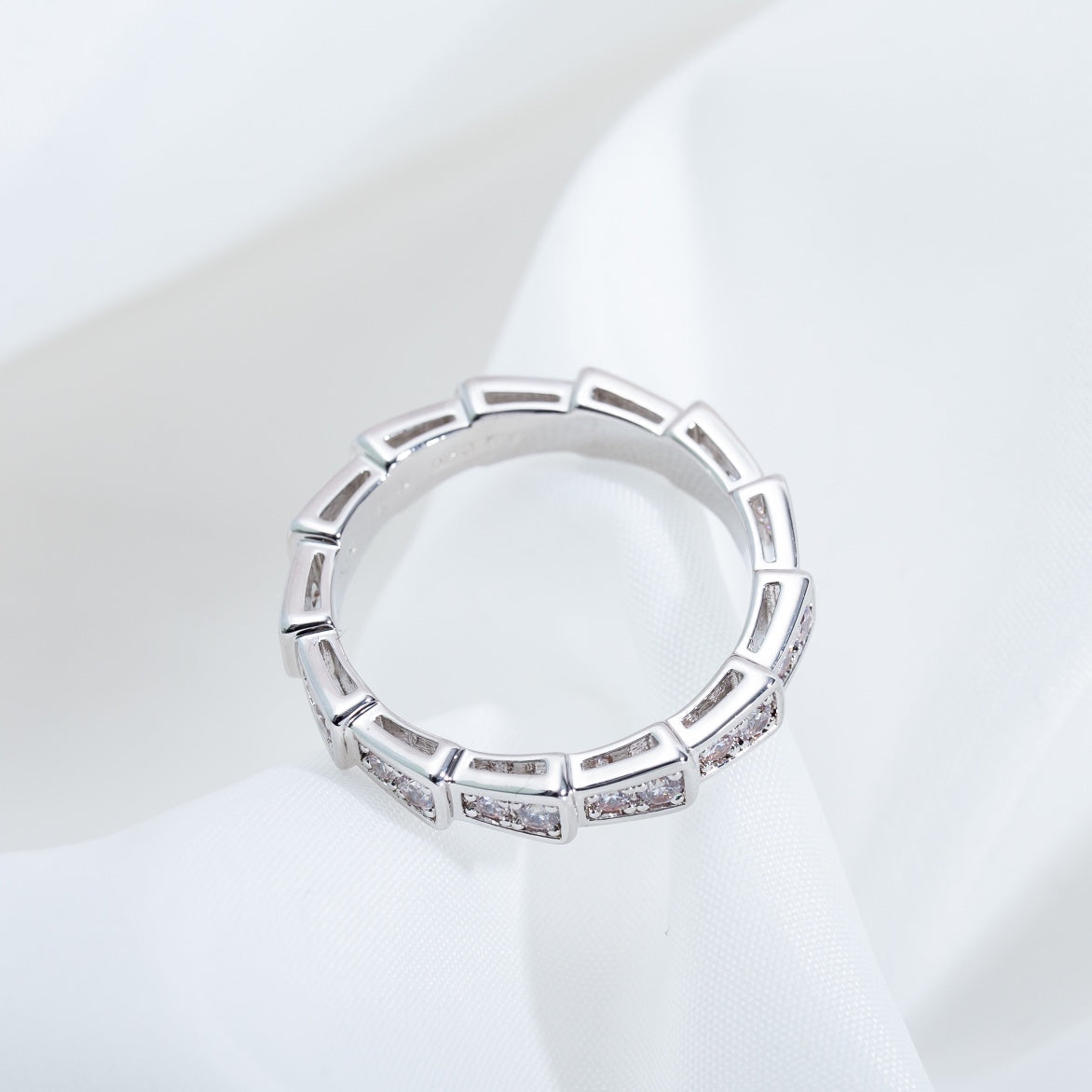 [⭐Shinejoy]SERPENTI RING SILVER DIAMOND PAVED 3MM
