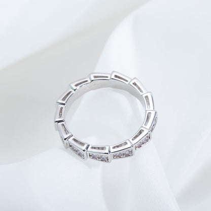 [⭐Shinejoy]SERPENTI RING SILVER DIAMOND PAVED 3MM